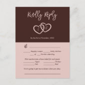 Postale Carte RSVP de Préférence de présence rouge à deux (Devant)