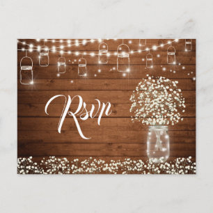 Postale Carte RSVP Jar Mason Respiration Bébé avec choix d