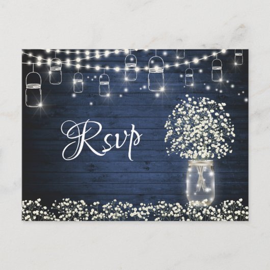 Postale Carte RSVP Jar Mason Respiration Bébé avec choix d (Devant)