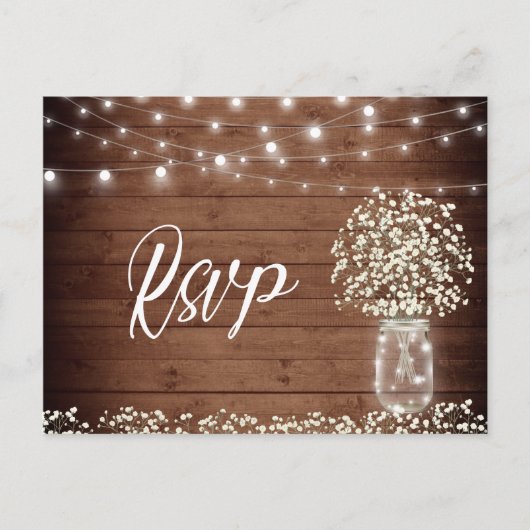 Postale Carte RSVP Jar Mason Respiration Bébé avec choix d (Devant)