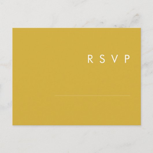 Postale Carte RSVP minimaliste moderne Gold (Devant)