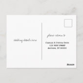 Postale Carte RSVP Noir et Blanc Shell Beach Wedding (Dos)