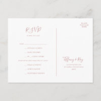 Carte RSVP Rose or simple et élégante