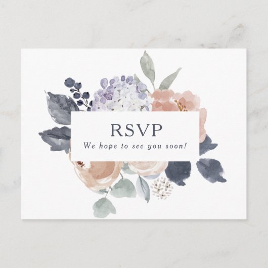 Postale Carte RSVP simple Rustic Floral (Devant)