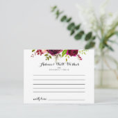 Postale Carte Rustique Blush Bourgogne Floral Mariage (Debout devant)