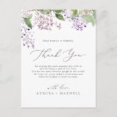 Postale Carte Rustique Lilac Merci (Devant)