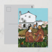 Postale Carte Saint François et Saint Clare d'Assisi (Devant / Derrière)