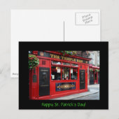 Postale Carte Saint Patrick avec Temple Bar (Devant / Derrière)