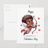 Postale Carte Saint Valentin de charme Cupid (Devant / Derrière)