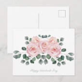 Postale Carte Saint Valentin "Heureuse Sainte-Valentin" (Devant / Derrière)