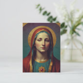 Postale Carte Sainte Vierge Marie dévotionnelle catholique (Debout devant)