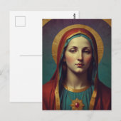 Postale Carte Sainte Vierge Marie dévotionnelle catholique (Devant / Derrière)