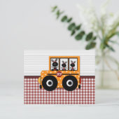 Postale Carte Schoolbus Ladybug (Debout devant)