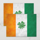 Postale Carte Shamrock drapeau irlandais 2 côté (Devant / Derrière)