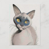 Postale Carte Siamese Cat Art (Devant)