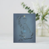 Postale Carte simple des îles britanniques avec coucher de (Debout devant)