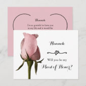 Postale Carte simple Rose rose femme d'honneur (Devant / Derrière)