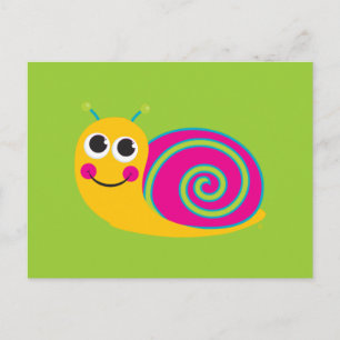 Postale Carte Snail Cute