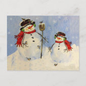 Postale Carte Snowman et Son (Devant)