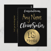 Postale Carte Sobriety 12 étape sobre anniversaire anniver (Devant / Derrière)