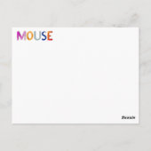 Postale Carte souris (Dos)