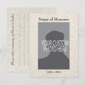 Postale Carte souvenir de service commémoratif avec photo (Devant / Derrière)