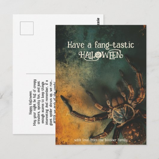 Postale Carte 🕷️ Spider HALLOWEEN (Devant / Derrière)
