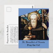 Postale Carte St. Benoît de Nursia (Devant / Derrière)