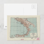 Postale Carte stratégique du sud de l'Italie de la Seconde (Devant / Derrière)