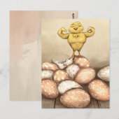 Postale Carte Strong Chick (Devant / Derrière)