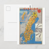 Postale Carte Suède (Devant / Derrière)