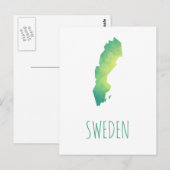 Postale Carte Suède (Devant / Derrière)