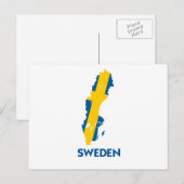 POSTALE CARTE SUÉDOISE (Devant / Derrière)