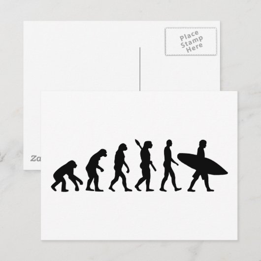 Postale Carte surf de surf Evolution (Devant / Derrière)