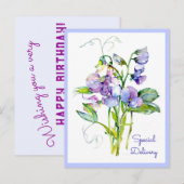 Postale Carte Sweet Peas En Tout Temps (Devant / Derrière)