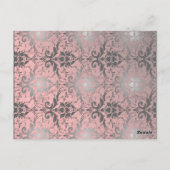 Postale Carte table Damask Grunge rose (Dos)