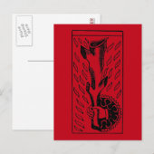 Postale Carte Tarot : Ace De Bords (Devant / Derrière)