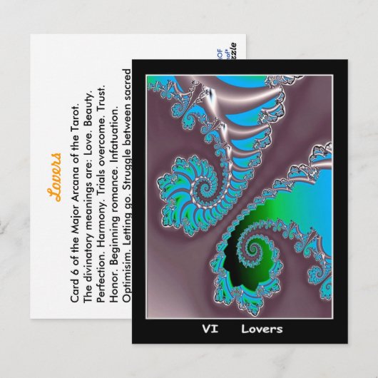 Postale Carte Tarot Amateurs (Devant / Derrière)