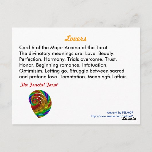 Postale Carte Tarot Amateurs (Dos)