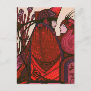 POSTALE CARTE TAROT CONCEVOIR LES AMOUREUX