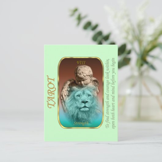 Postale Carte Tarot - Force (Debout devant)
