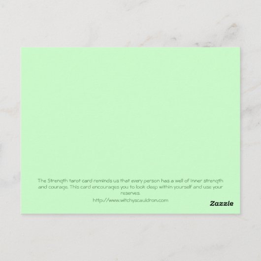 Postale Carte Tarot - Force (Dos)