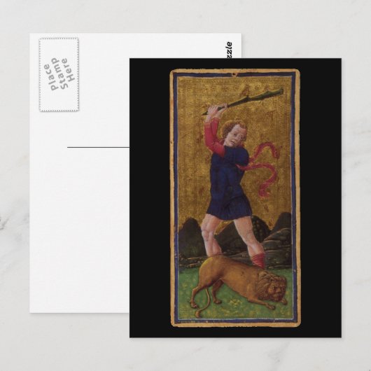 Postale Carte Tarot Force (Devant / Derrière)