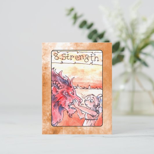 Postale Carte Tarot Force (Debout devant)