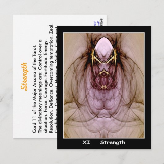 Postale Carte Tarot Force (Devant / Derrière)