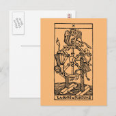 Postale Carte Tarot : Fortune (Devant / Derrière)