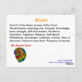 Postale Carte Tarot Hermit (Dos)