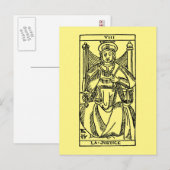 Postale Carte Tarot : Justice (Devant / Derrière)