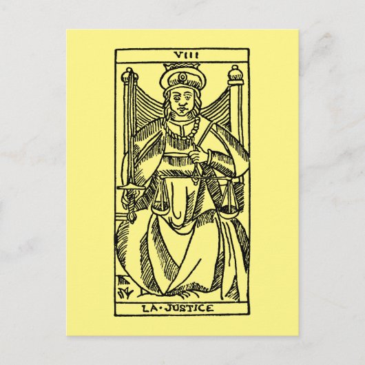 Postale Carte Tarot : Justice (Devant)