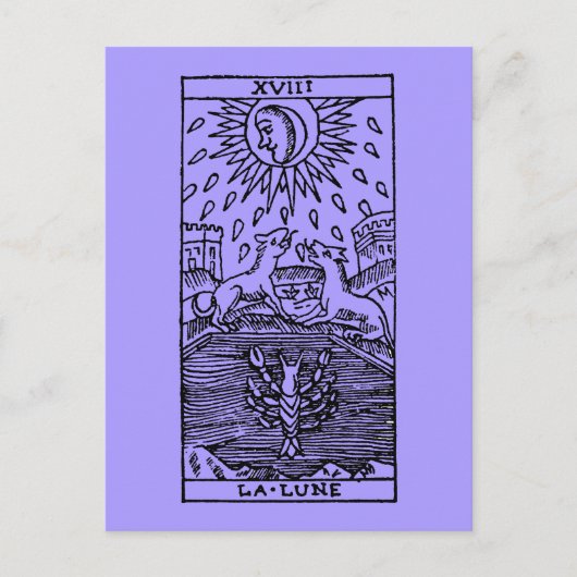 Postale Carte Tarot : La Lune (Devant)